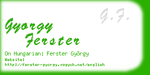gyorgy ferster business card