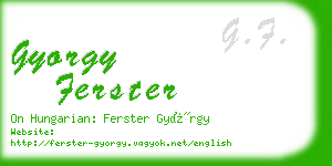 gyorgy ferster business card